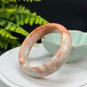 Fossilized Coral Bangle 56MM Gradient Pink White Porcelain Luster Lemon Blossom Phoenix Tail