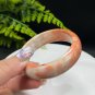 Fossilized Coral Bangle 56MM Gradient Pink White Porcelain Luster Lemon Blossom Phoenix Tail