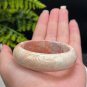 Fossilized Coral Bangle 53MM Pink White Porcelain Luster Kaleidoscope Pattern Celestial Eyes