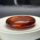 Deep Red Landscape Agate Bangle 56+MM High Icy Translucent Black Red Flowers Flaming Mountain