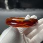 Deep Red Landscape Agate Bangle 56+MM High Icy Translucent Black Red Flowers Flaming Mountain