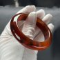Deep Red Landscape Agate Bangle 56+MM High Icy Translucent Black Red Flowers Flaming Mountain