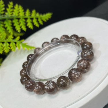 Lepidolite Kyanite Beaded Bracelet 11mm Flash Icy Crystallization Blue