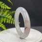 White Agate Bangle 59MM High Icy Translucent Ethereal Blossoms Chunky Round