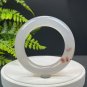 White Agate Bangle 59MM High Icy Translucent Ethereal Blossoms Chunky Round