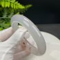 White Agate Bangle 59MM High Icy Translucent Ethereal Blossoms Chunky Round