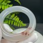 White Agate Bangle 59MM High Icy Translucent Ethereal Blossoms Chunky Round