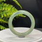 Serpentine Jade Bangle 50MM Icy Lake Green Floating Snowflake