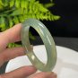 Serpentine Jade Bangle 50MM Icy Lake Green Floating Snowflake