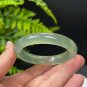 Serpentine Jade Bangle 50MM Icy Lake Green Floating Snowflake
