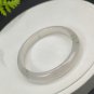 White Agate Bangle 52+MM Icy Translucent Floating Green Cinnabar Dotted