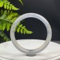 White Agate Bangle 52+MM Icy Translucent Floating Green Cinnabar Dotted