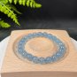 Aquamarine Beaded Bracelet 8.7mm Icy Translucent Blue Stacking