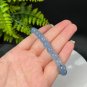 Aquamarine Beaded Bracelet 8.7mm Icy Translucent Blue Stacking