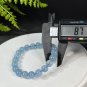 Aquamarine Beaded Bracelet 8.7mm Icy Translucent Blue Stacking