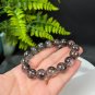 Tourmalinated Quartz Beaded Bracelet 13mm Icy Translucent Intergrowth Copper Rutilated Quartz