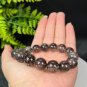 Tourmalinated Quartz Beaded Bracelet 13mm Icy Translucent Intergrowth Copper Rutilated Quartz