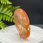 Orange Red Agate Bangle 58MM High Icy Translucent Hand Carved Nine Tailed Fox Plum Blossom