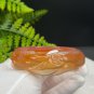 Orange Red Agate Bangle 58MM High Icy Translucent Hand Carved Nine Tailed Fox Plum Blossom