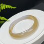 Light Gray Golden Gradient Agate Bangle 62+MM Icy Translucent Twisted Wave Style