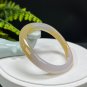Light Gray Golden Gradient Agate Bangle 62+MM Icy Translucent Twisted Wave Style