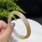 Light Gray Golden Gradient Agate Bangle 62+MM Icy Translucent Twisted Wave Style