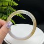 Light Gray Golden Gradient Agate Bangle 62+MM Icy Translucent Twisted Wave Style