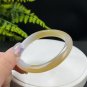 Light Gray Golden Gradient Agate Bangle 62+MM Icy Translucent Twisted Wave Style