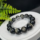 Golden Obsidian Beaded Bracelet 16mm Large Beads Cat's Eye Golden Sheen Golden Obsidian Beaded Bracelet 16mm Large Beads Cat's Eye Golden Sheen
