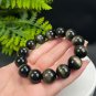Golden Obsidian Beaded Bracelet 16mm Large Beads Cat's Eye Golden Sheen
