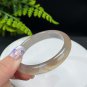 Ice Purple Gray Agate Bangle 56MM Icy Translucent Floating Cinnabar Dotted