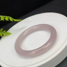 Rare Dusty Pink Agate Bangle 56MM High Icy Translucent Clean Round