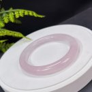 Rose Quartz Bangle 59MM Flake Ice Translucent Light Pink Round