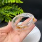 Yellow Phantom Quartz Chalcopyrite Intergrowth Bangle 60MM Flake Ice Rainbow Transparent