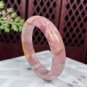 Rare Pink Alxa Agate Bangle 56MM Porcelain Luster Fragmentary Crystallization