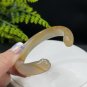 Champagne Golden Agate Open Bangle 63MM Icy Translucent Carved Cat's Paw