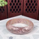 Rare Pink Alxa Agate Bangle 53MM Porcelain Luster Fragmentary Crystallization