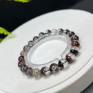 Brazilian Phantom Quartz Beaded Bracelet 8.5mm Icy Transparent Cornucopia Four Seasons Crystal