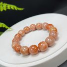 Fossilized Coral Barrel Bead Bracelet Porcelain Luster Tangerine