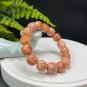 Fossilized Coral Barrel Bead Bracelet Porcelain Luster Tangerine