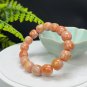 Fossilized Coral Barrel Bead Bracelet Porcelain Luster Tangerine