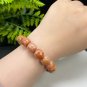 Fossilized Coral Barrel Bead Bracelet Porcelain Luster Tangerine