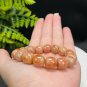 Fossilized Coral Barrel Bead Bracelet Porcelain Luster Tangerine
