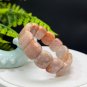 Pink Fossilized Coral Bracelet Cuff Rectangle Jadeification Lemon Blossom