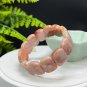 Pink Fossilized Coral Bracelet Cuff Rectangle Jadeification Lemon Blossom