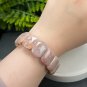 Pink Fossilized Coral Bracelet Cuff Rectangle Jadeification Lemon Blossom