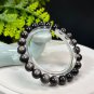 Silver Obsidian Beaded Bracelet 8.5mm Cat's Eye Silver Sheen Stacking