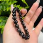 Silver Obsidian Beaded Bracelet 8.5mm Cat's Eye Silver Sheen Stacking