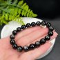 Silver Obsidian Beaded Bracelet 9.5mm Cat's Eye Silver Sheen Stacking