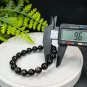 Silver Obsidian Beaded Bracelet 9.5mm Cat's Eye Silver Sheen Stacking